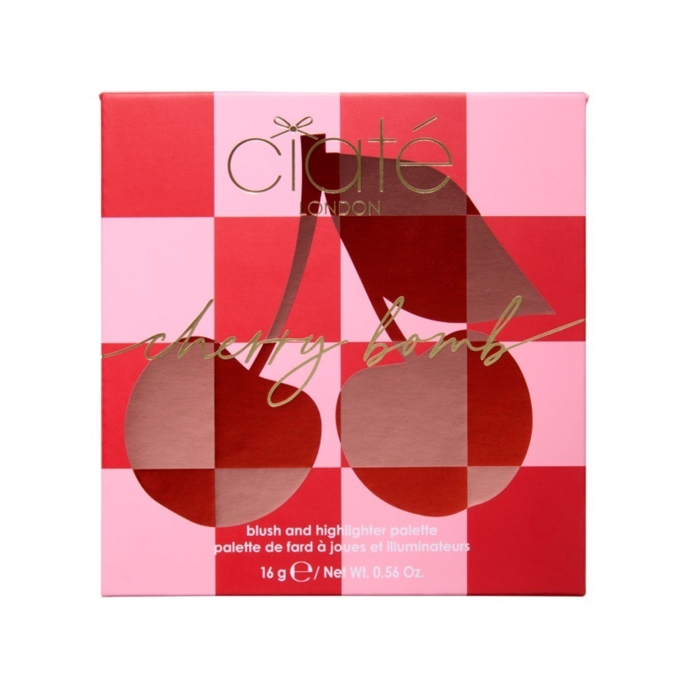 CIATE LONDON Cherry Bomb Face Palette Four-Shade Blush & Highlighter Palette NIB